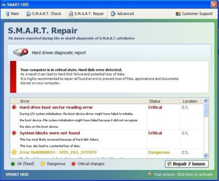 Data Recover Virus alert window