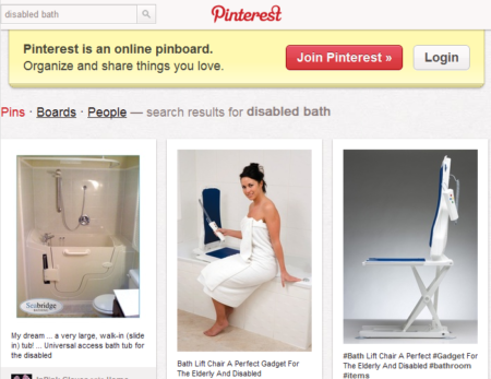 Pinterest search for disabled bath