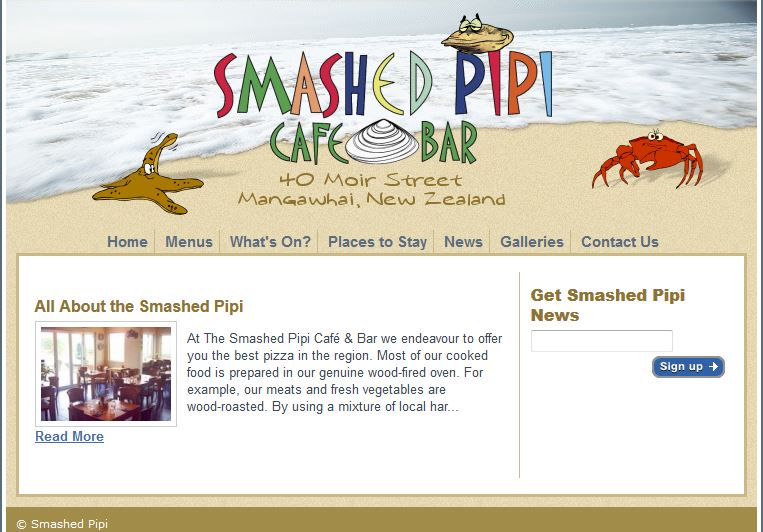 Smashed Pipi Old website needed a redesign