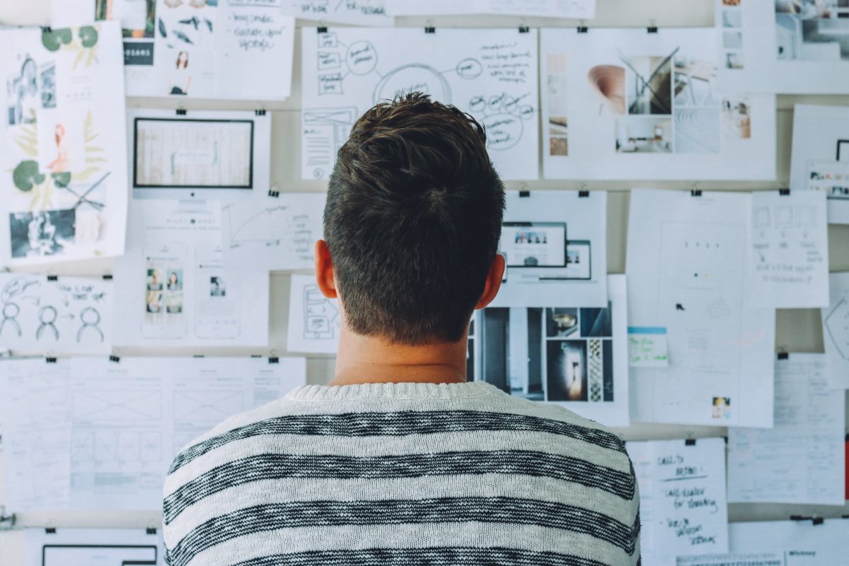 Man preparing for website design project