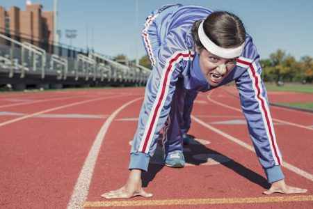 Runner on the starting line planning their business after lockdown
