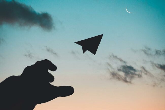 landing page paper plane