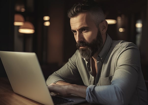 Man running an SEO audit on a website